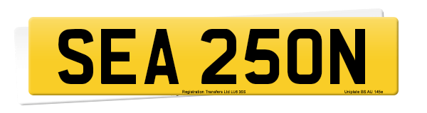 Registration number SEA 250N